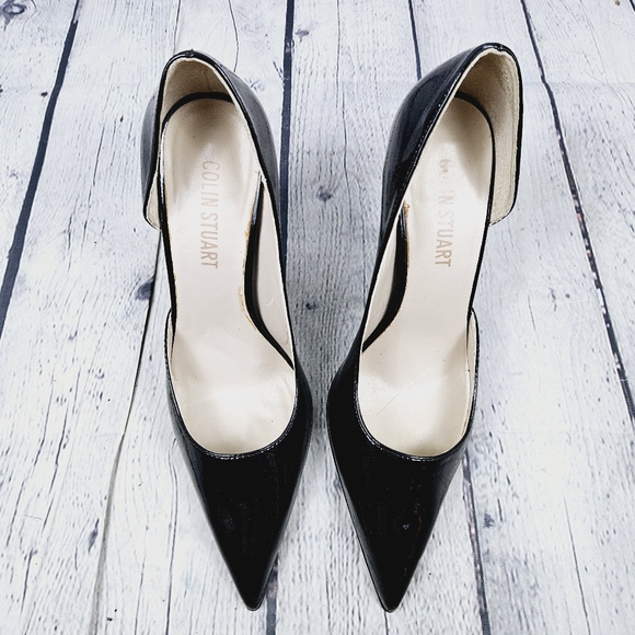 COLIN STUART | d'orsay patent leather pointed toe high heel pumps - Picture 4 of 12